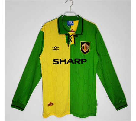 Manchester United 92/94 Away Green Long Sleeve Soccer Jersey